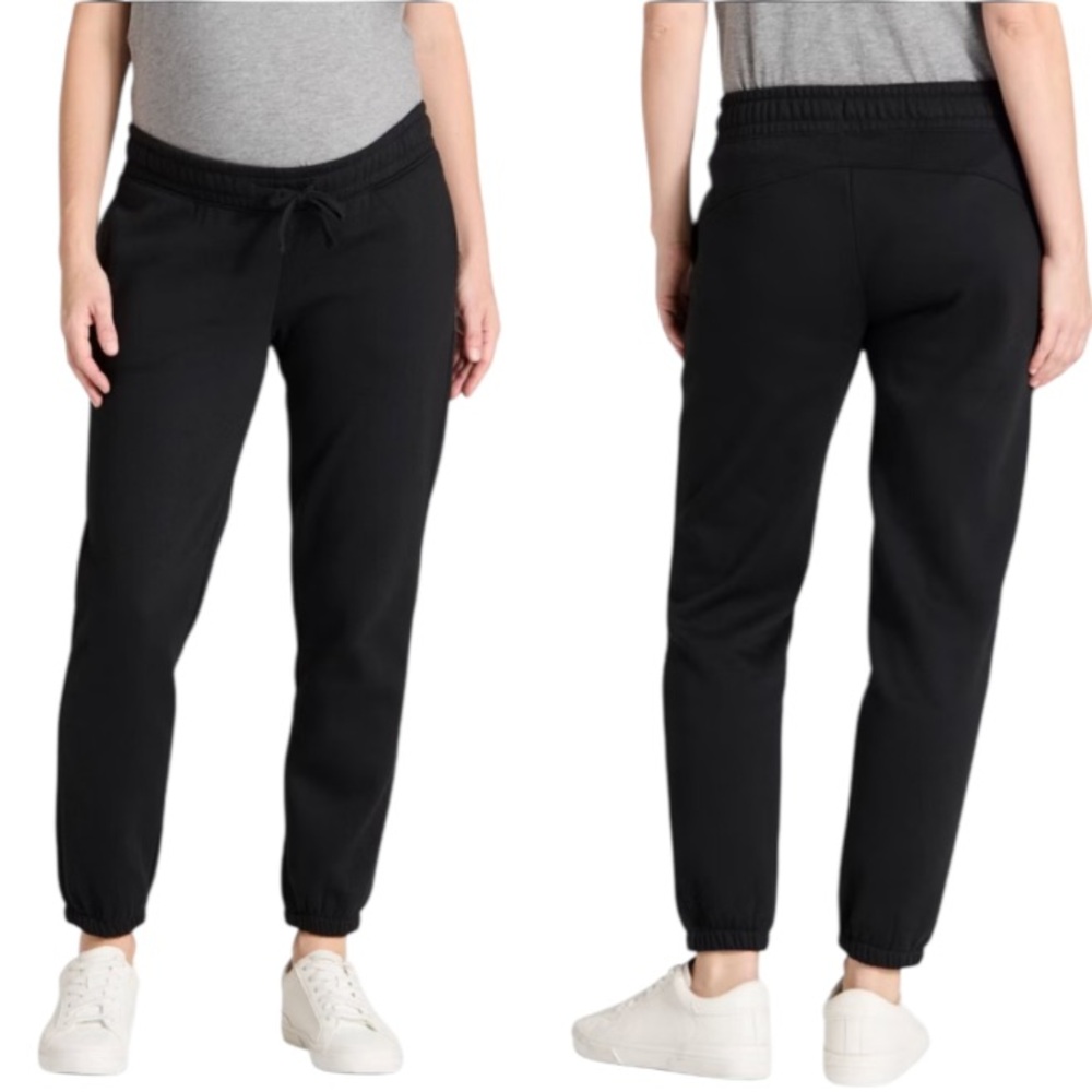 Isabel Maternity black jogger style tapered ankle sweatpants size medium